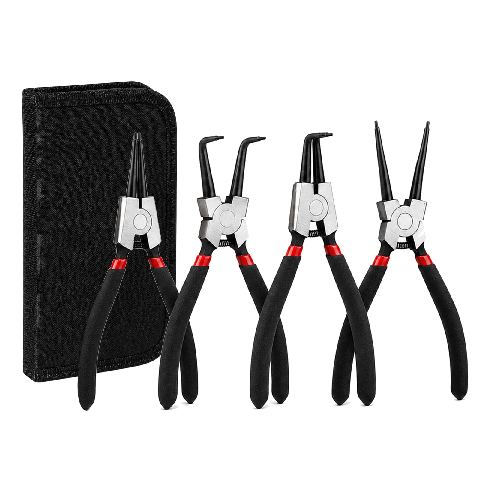 Circlip Plier 4 Pcs 7 Inch Straight/Bent Internal & External Heavy