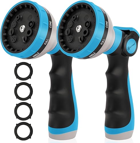 Miniatura 13 de AUTOMAN Boquilla de manguera de jardín - 10 patrones de pulverización ajustables, control de flujo con pulgar, boquilla de rociado de manguera