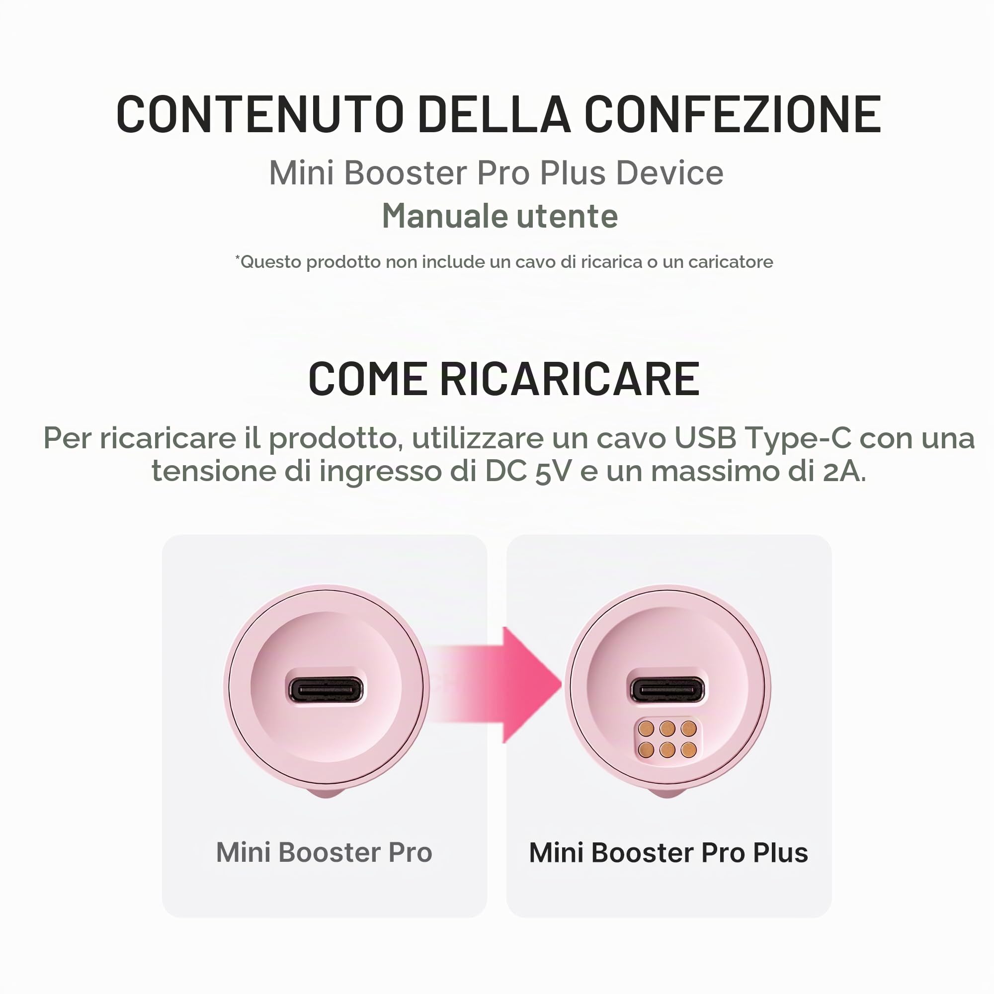 medicube Mini Booster Pro Plus | Dispositivo Viso per Luminosità, Effetto Lenitivo & Elasticità, 3 Modalità, Dispositivo Portatile per Skincare Coreana, Rosa