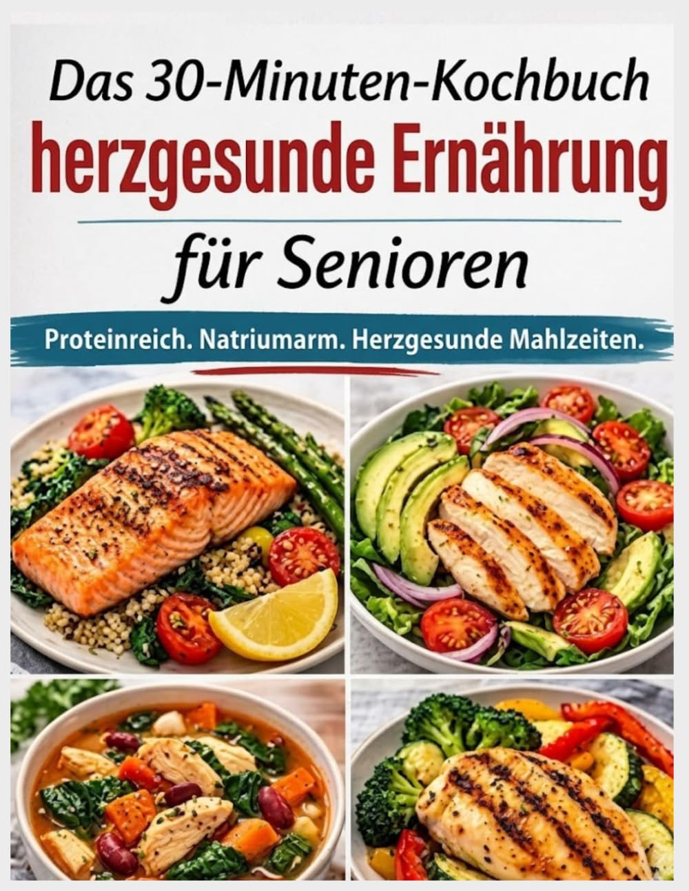 Das 30-Minuten-Kochbuch herzgesunde Ernährung für Senioren: 1.800 Tage herzgesunde, schnelle, natriumarme & cholesterinarme Rezepte mit 30-Tage-Mahlzeitenplan zur Blutdrucksenkung
