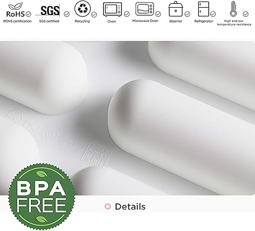 Miniatura 4 de OCPO KITCHEN Eclair - Molde de silicona para hornear, mousse, pastel, postre, pastelería, chocolate, molde de helado, molde de decoración de