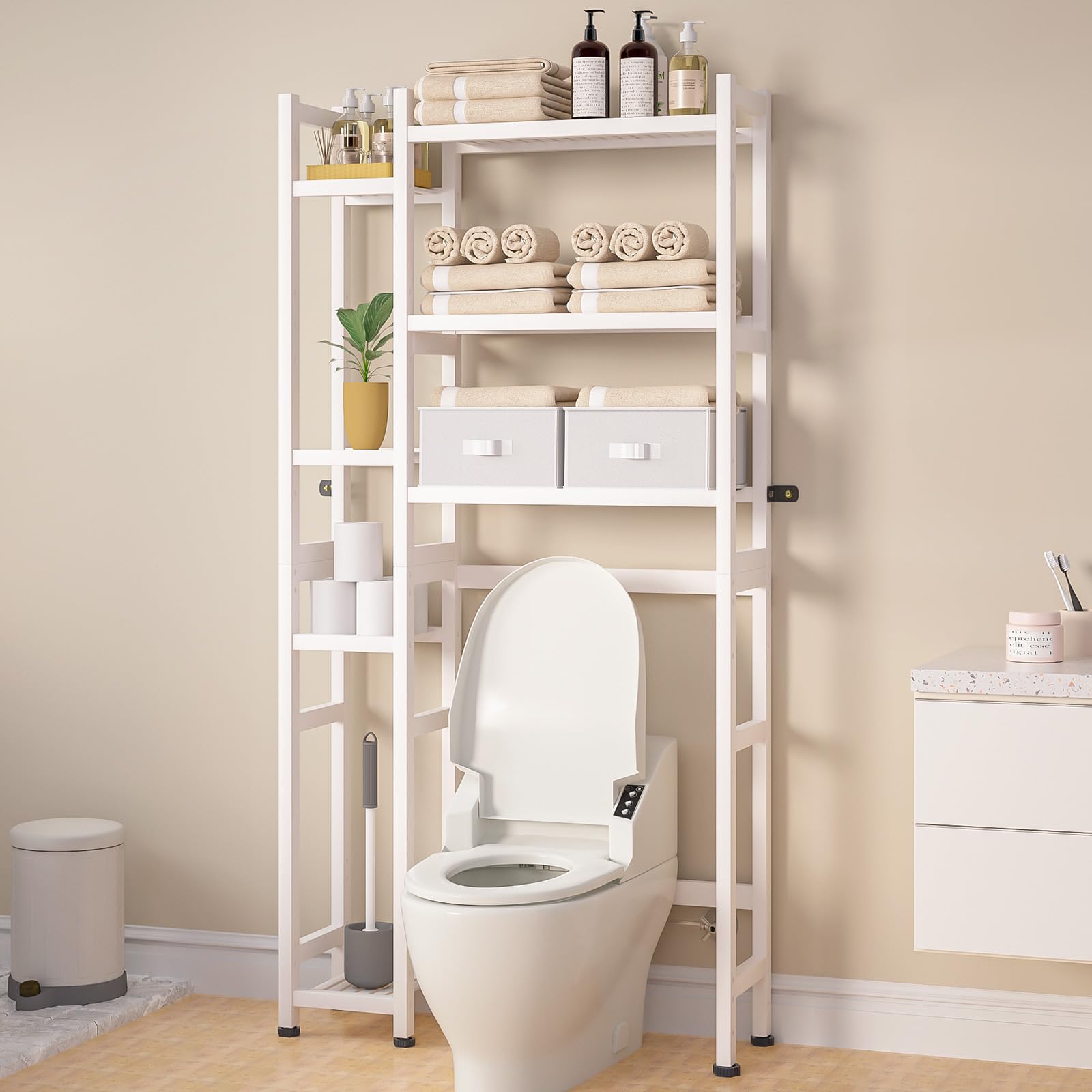Amazon.com: Homde Over The Toilet Storage with Basket and Drawer