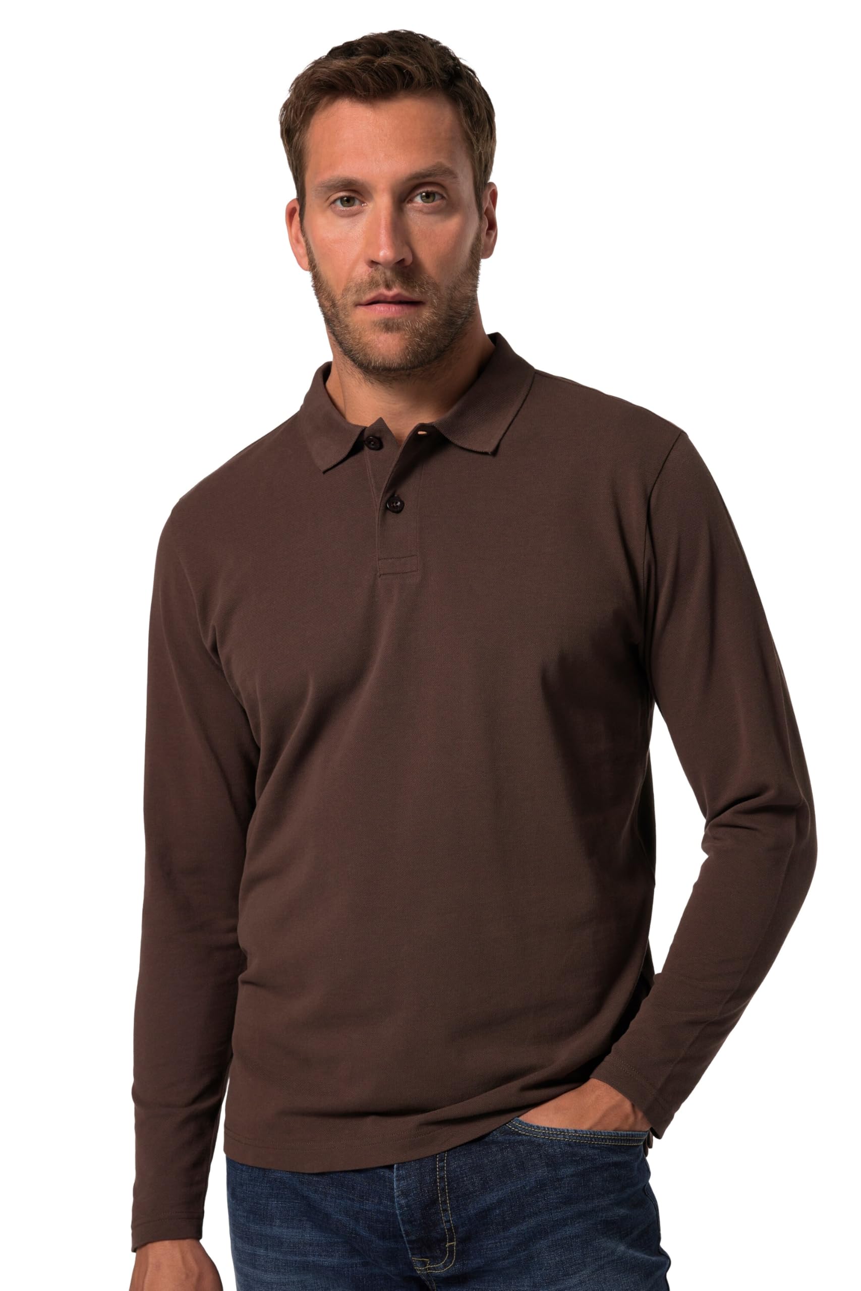 JP 1880 799230 Men's Large Sizes Plus Sizes Menswear L-8XL Basic Long Sleeve Piqué up to 8 XL