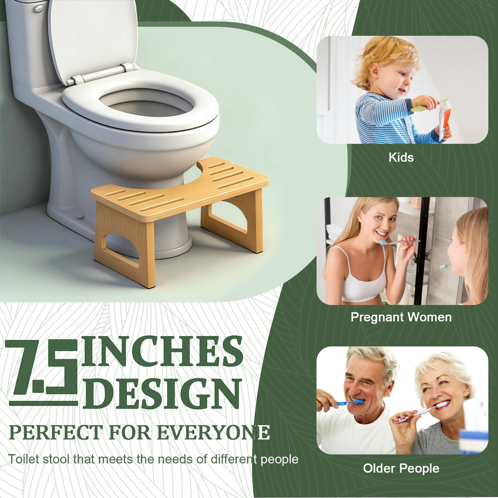 Foldable Toilet Stool - Bamboo Squatty Potty -3