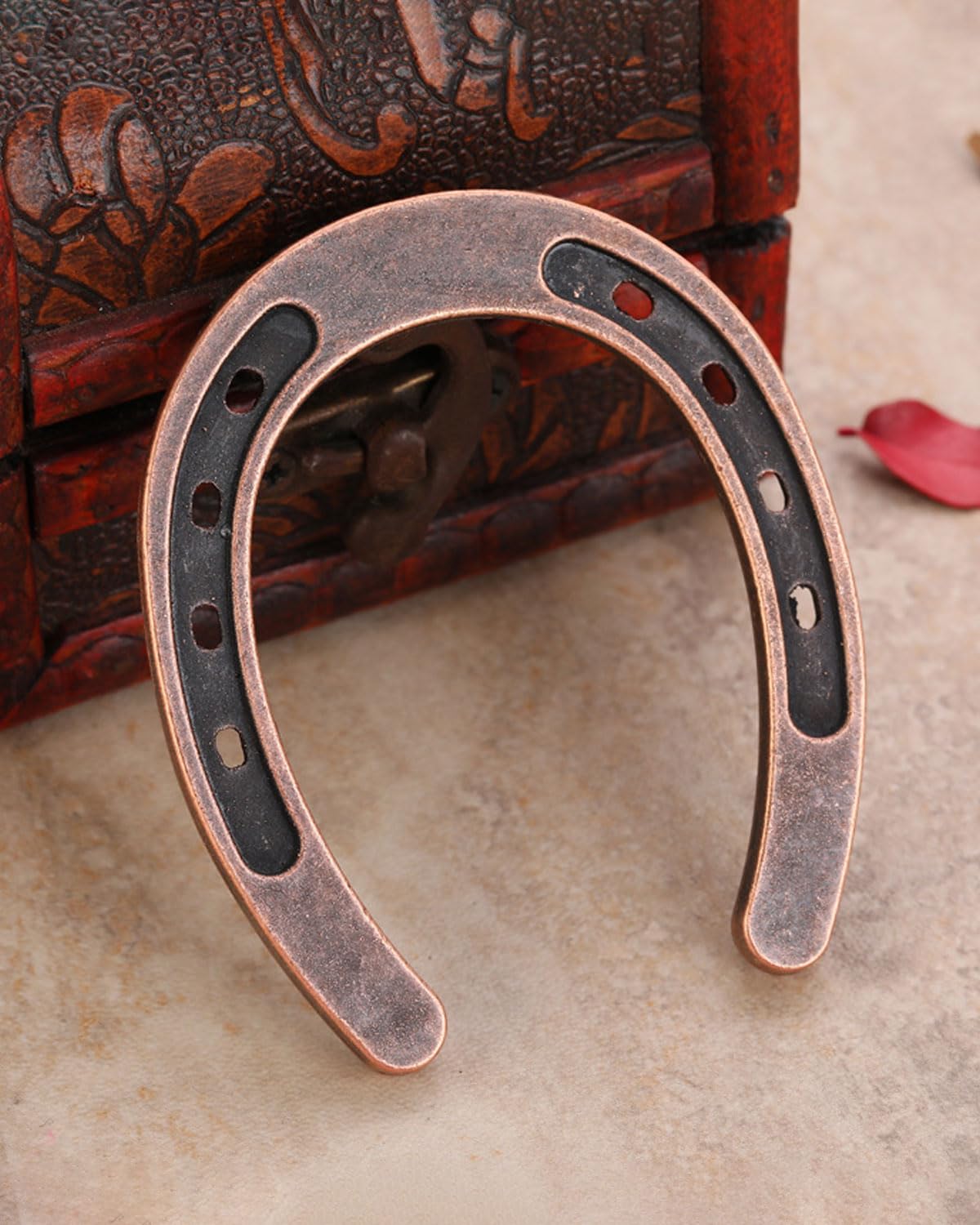 Herradura De La Suerte Jinsion Set De Regalo Con Herraduras, 4 Herraduras De Clavo, Signo De Corazón, Amuleto De La Suerte, Herradura Decorativa Con Caja Para Regalo De Inauguración De La Casa