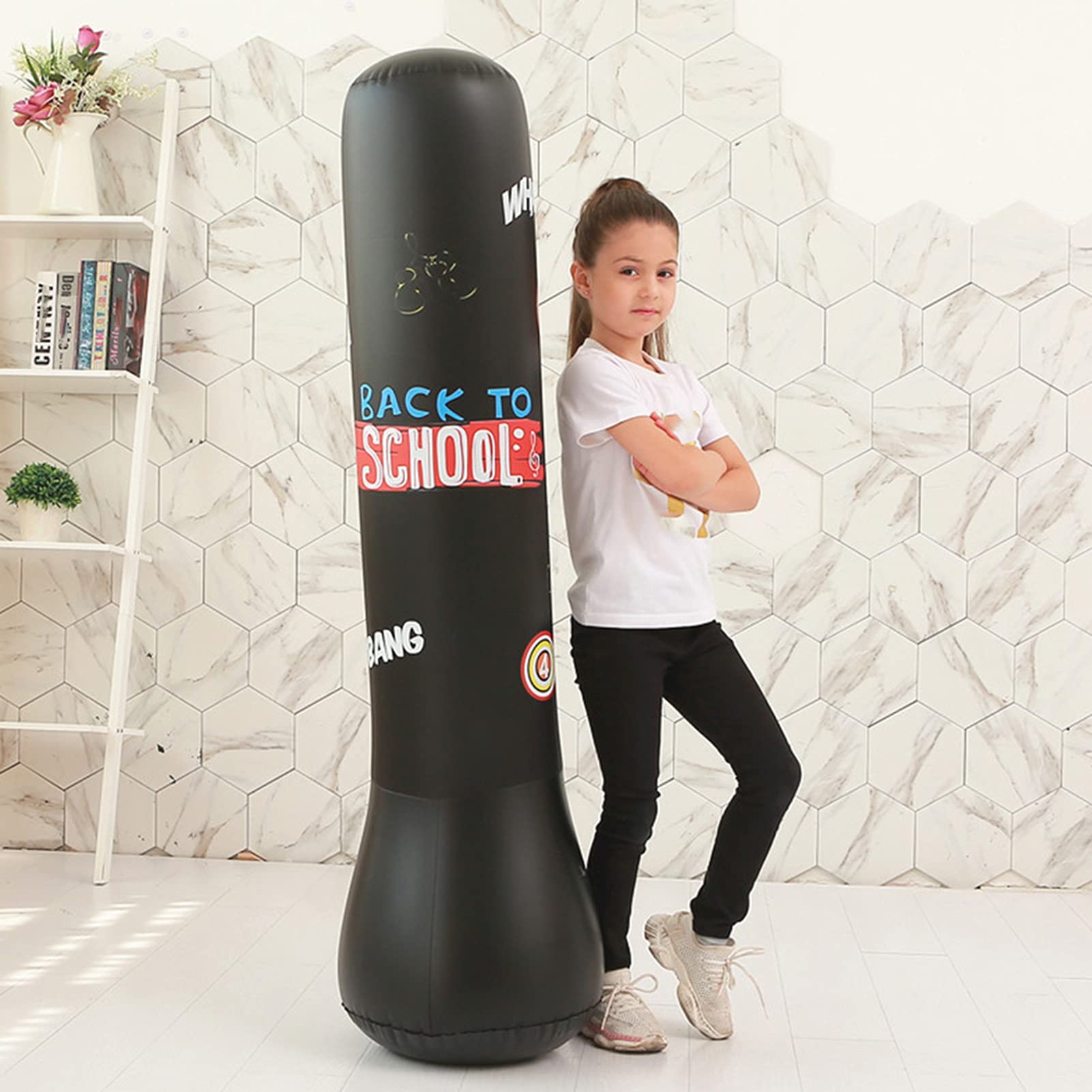 Saco de Boxeo Inflable con Base de Agua, Material PVC Resistente, Equipo de Entrenamiento