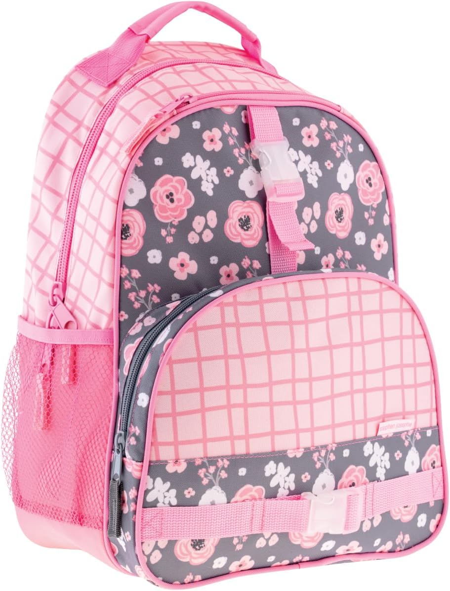 Stephen Joseph, 16-Inch Kids All Over Print Backpack for Boys & Girls, Kindergarten Elementary Kids Backpack, Lightweight Kids Backpack for Toddlers Boys Girls, Charcoal Flower
