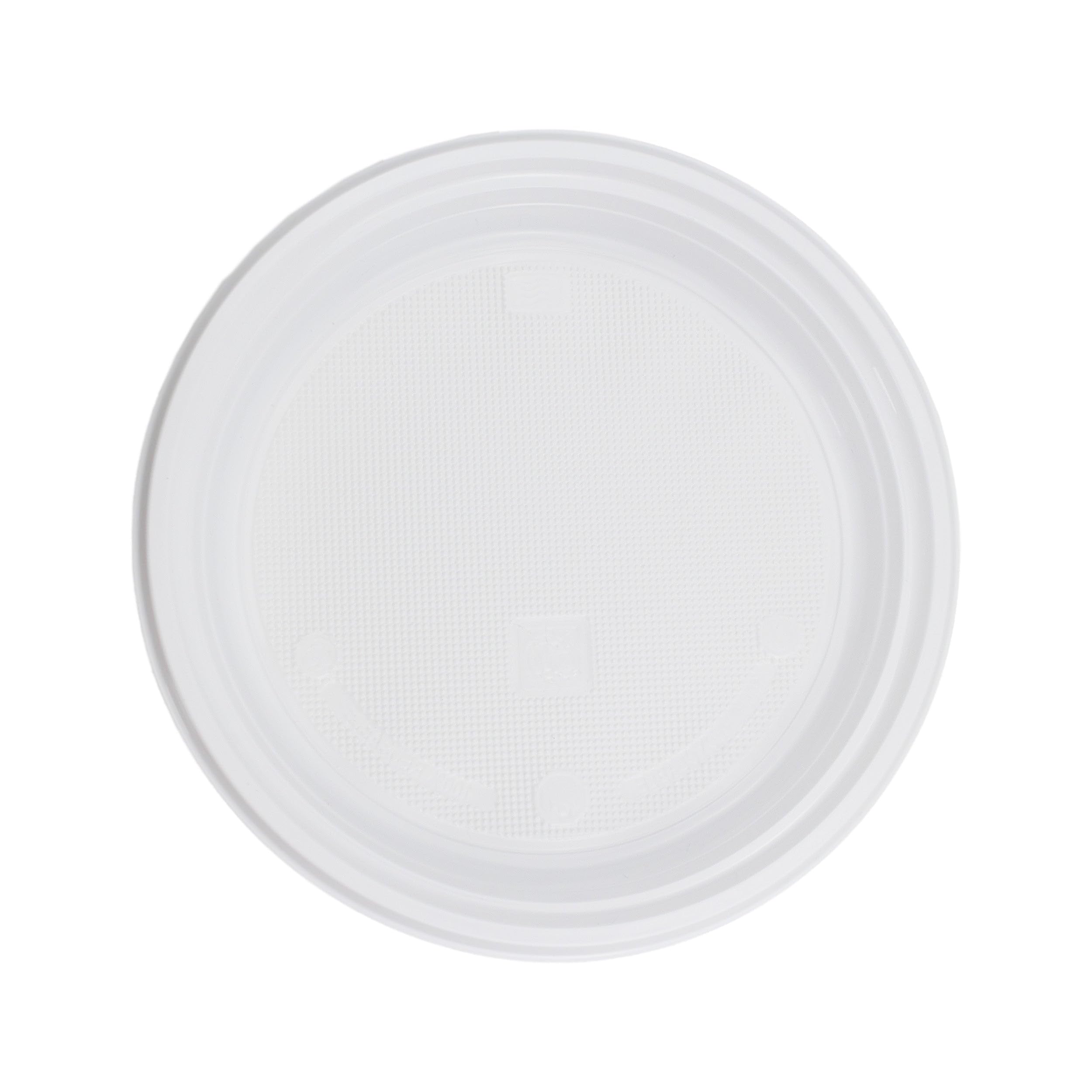 Commerline 800 sztuk plastikowych talerzy niepodzielonych, talerze wielokrotnego użytku, Ø 22 cm, plastikowe talerze, talerze z tworzywa sztucznego, naczynia imprezowe, zestaw naczyń plastikowych