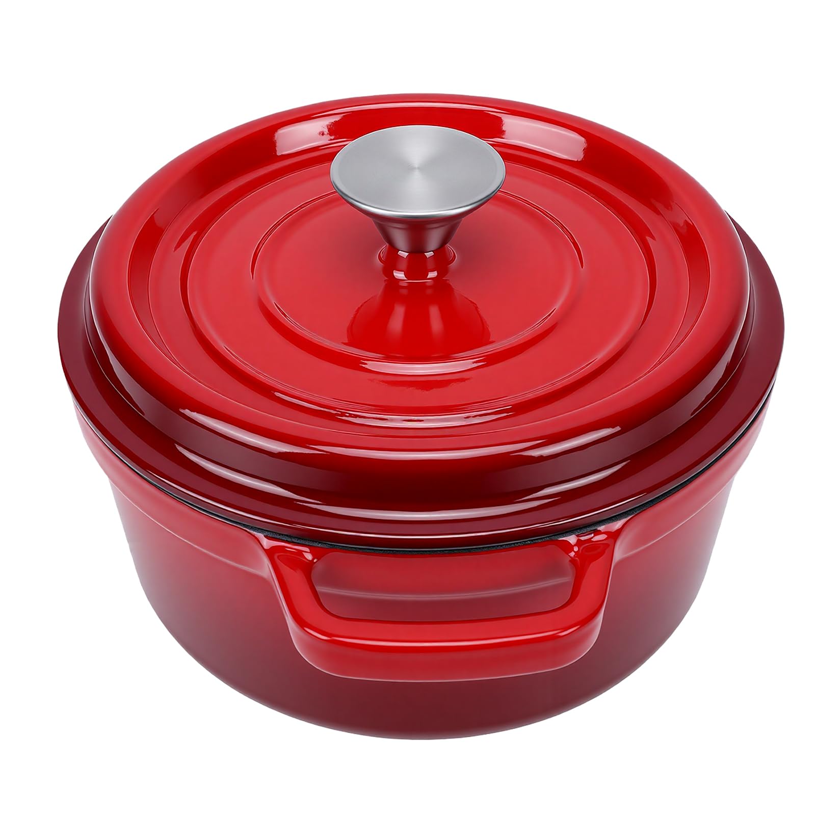 Piekarnik Holenderski 7 L, Piekarniki Holenderskie Garnek z pokrywką Podwójny Uchwyt z Podwójnymi Uszami do Pieczenia Chleba Gulasz Pieczona Płyta Indukcyjna Piekarnik Holenderski 7 L,