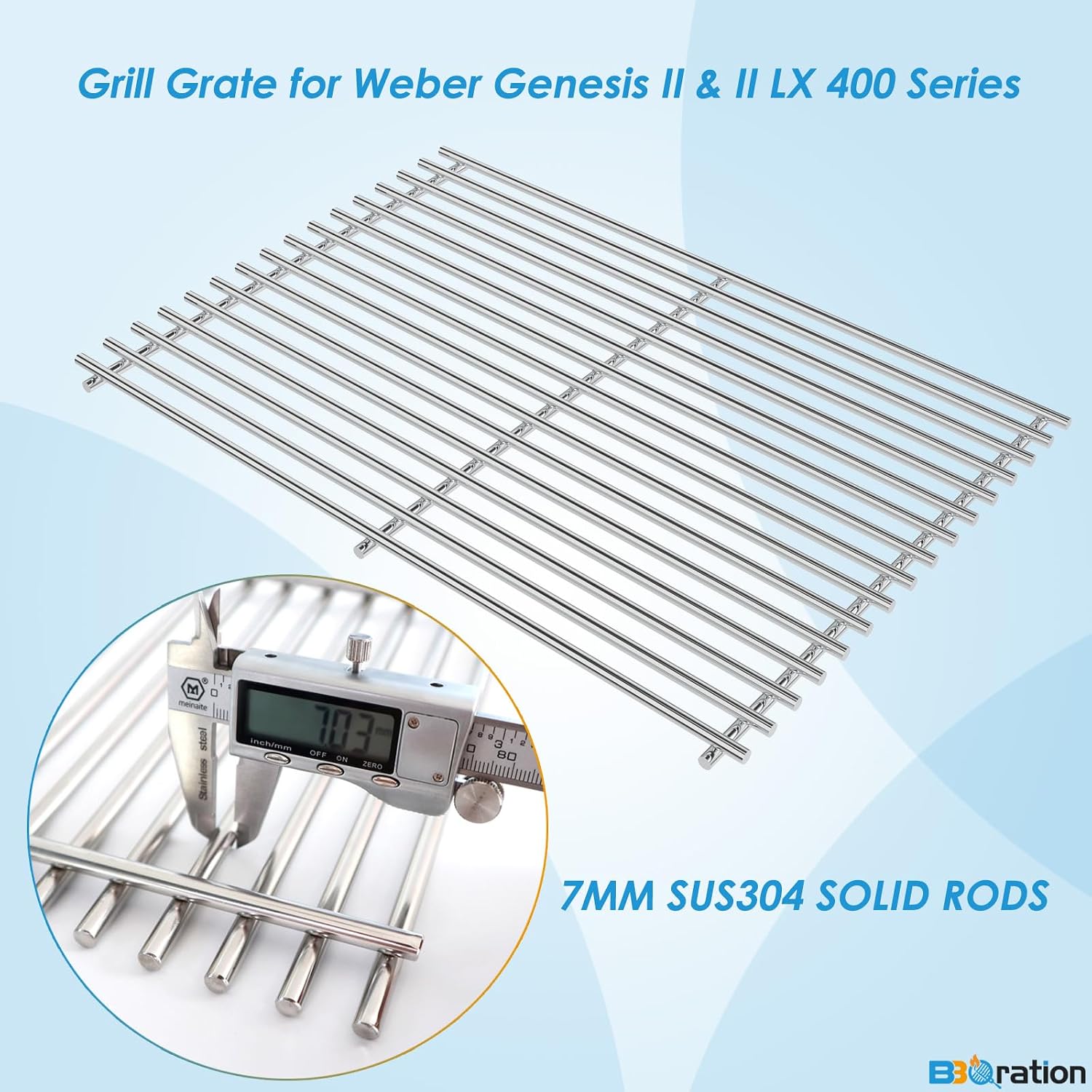 Grill Parts for Weber Genesis II 400 Series, 66033 Flavorizer Bars 66089 18.75" Grill Grates 66041 Heat Deflector and 67490 Burner Kit for Weber GS4 Genesis II 410 & II LX 440