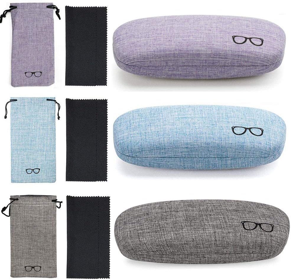 3-Piece Hard Shell Eyeglasses Case,...