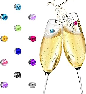 Wine Glass Charms Crystal Magnetic Charms Funny Glass Tags for Summer Christmas Wine Tasting Party Decorations
