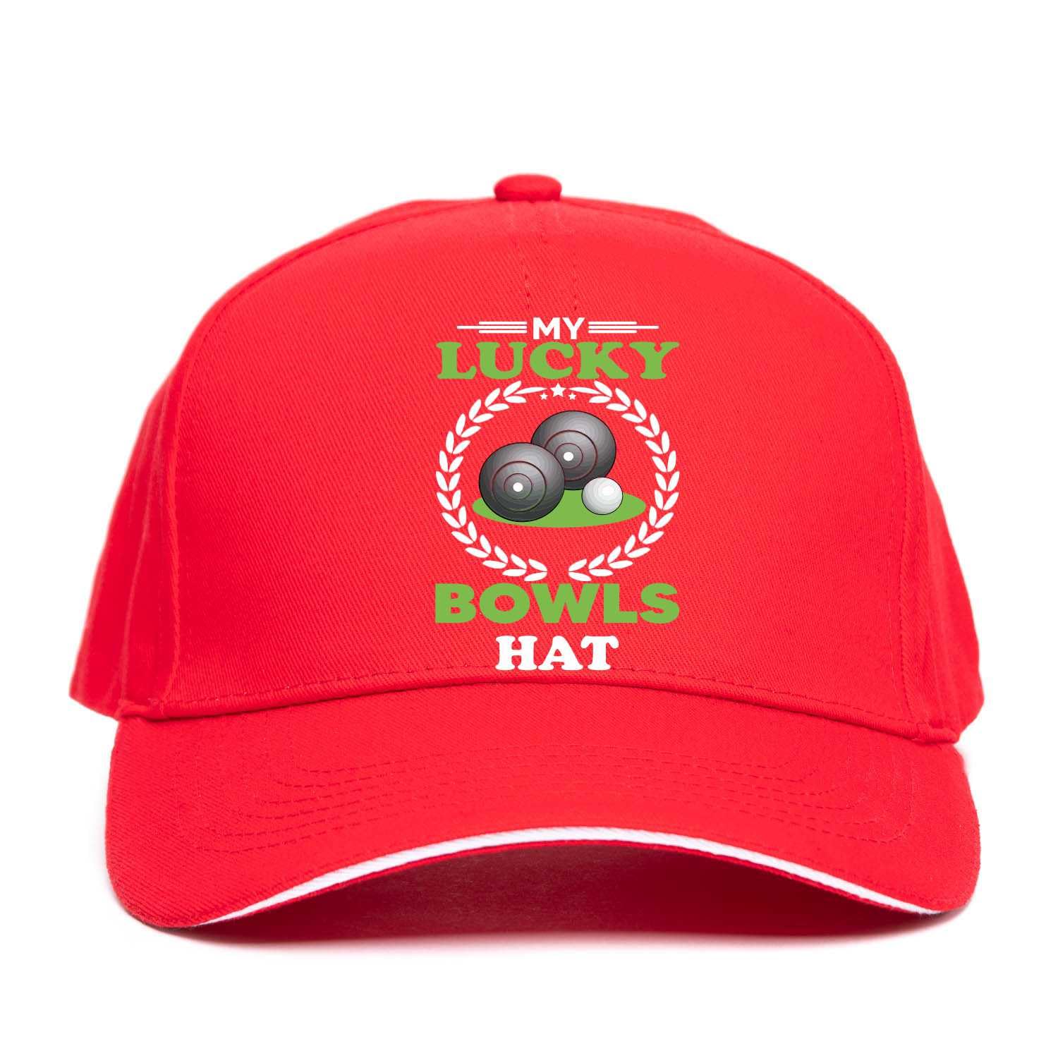 Print4U My Lucky Bowls Baseball Cap Gift Father's Day Crown Green Bowling Red