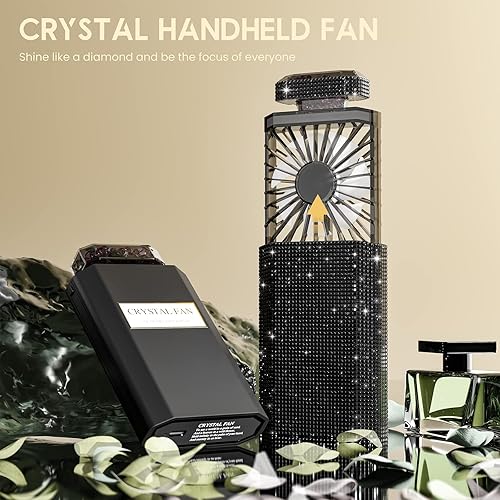 Miniatura 2 de Lady - Ventilador de mano, pequeño ventilador personal recargable con ajuste de 3 velocidades, potente ventilador portátil extraíble silencioso,