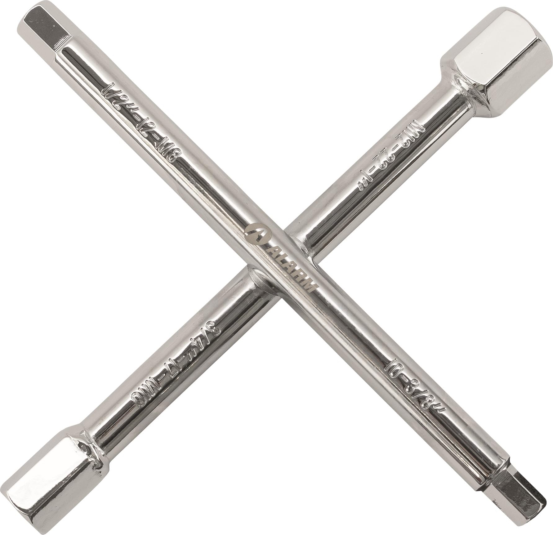 ALARM Plumbing Cross Wrench for Tap Extensions | Covers 11 Sizes | Mounting Wrench 200mm Chrome Plated