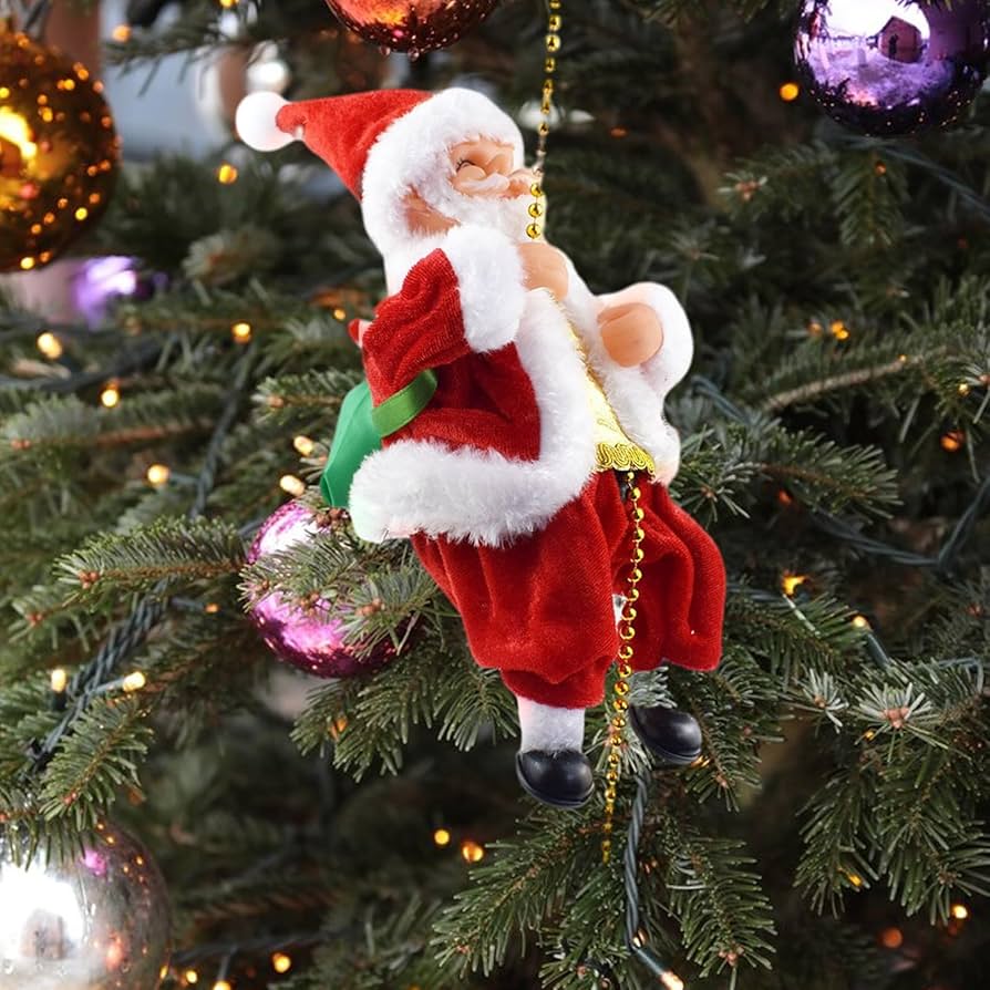 サンタさんが電動ではしごを上り下りします！ライト付き クリスマスソングも流れる 楽天市場】サンタクロース おもちゃ クリスマス飾り 電動 人形