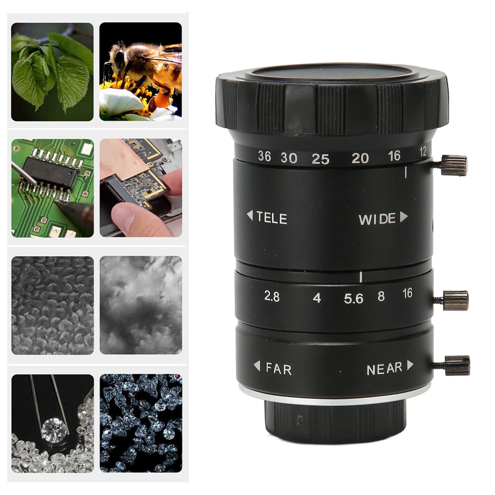 Amazon.co.jp: 8MP 12-36mm F2.8ズームレンズ Cマウント 2/3インチ 低