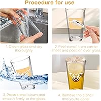 Vista 4 de Art Etch - Crema de inicio (3 onzas) para vidrio para diseños intrincados, crea diseños impresionantes en superficies de vidrio, suministros