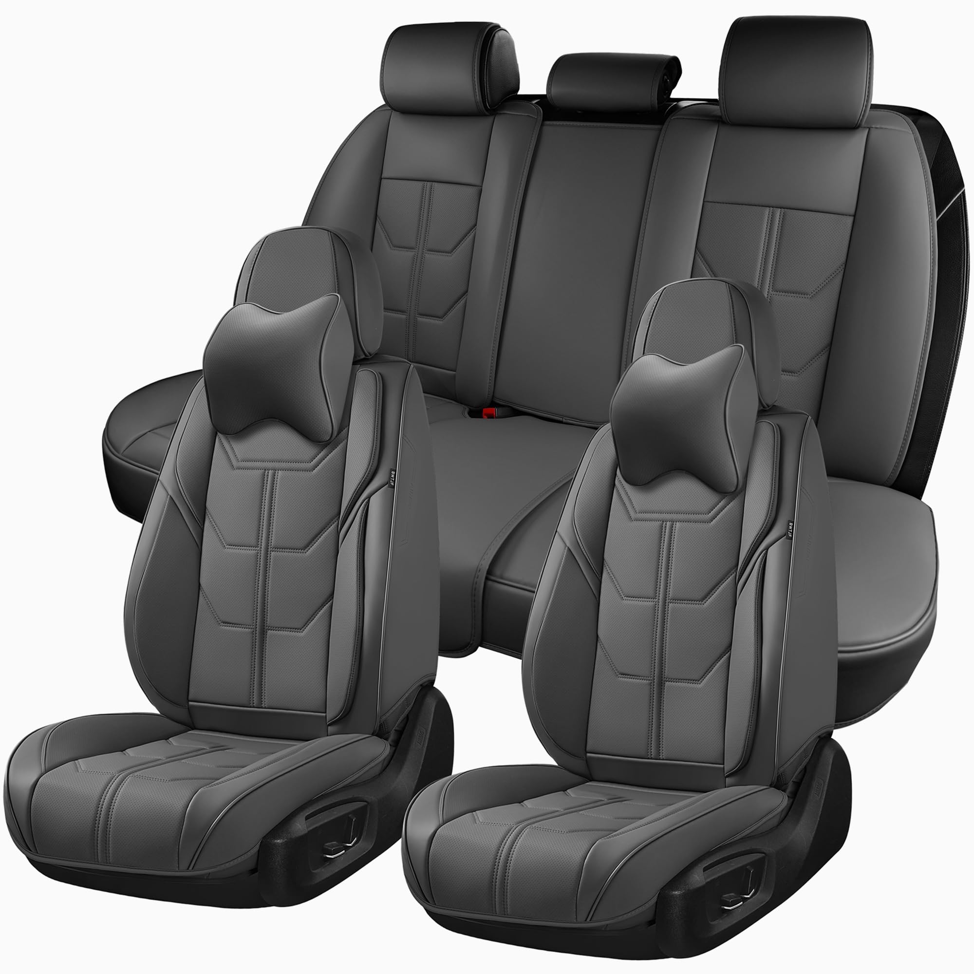 Photo 1 of (READ FULL POST) BWTJF Gray Car Seat Covers Full Set, Universal Front and Rear Seat Covers for Cars 