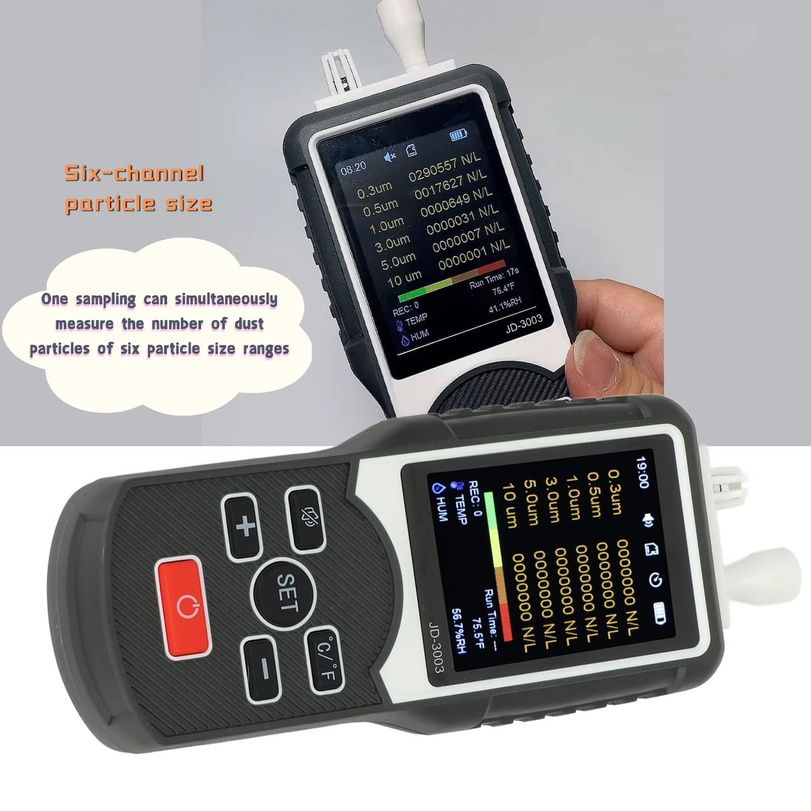 Compteur Professionnel De Qualité De L'air Avec Compteur De Particules De Poussière Pour Intérieur Et Extérieur, Grande Batterie, Vitesse De Test Rapide, Enregistrement En Temps Réel, Large App