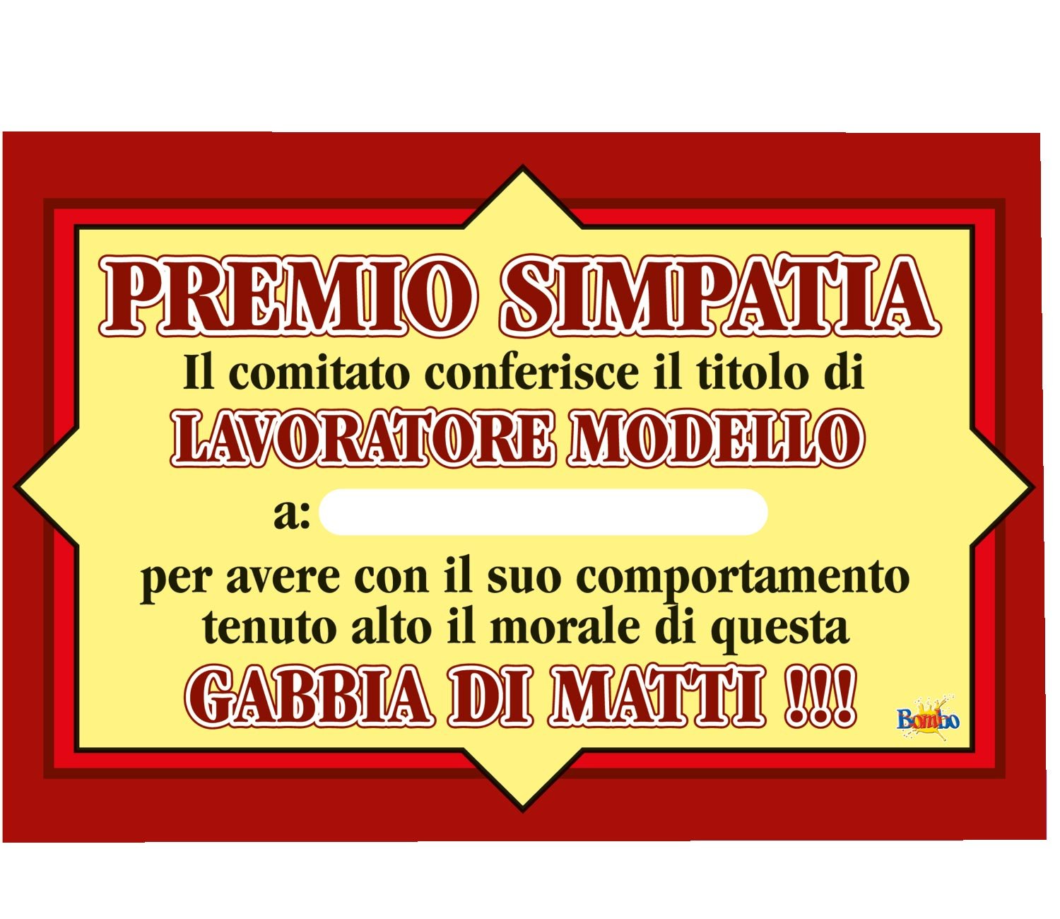 Bombo Targa Premio Lavoratore