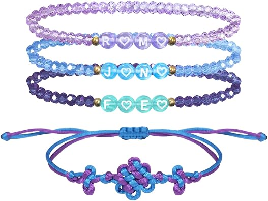 NEOVISTA Bracelet Set Compatible with KPop | RUMI & JINU Elastic Glass Beaded Bracelets, FREE Song Inspired Jewelry, Adjustable Rope Bracelet | KPop Fan Gifts