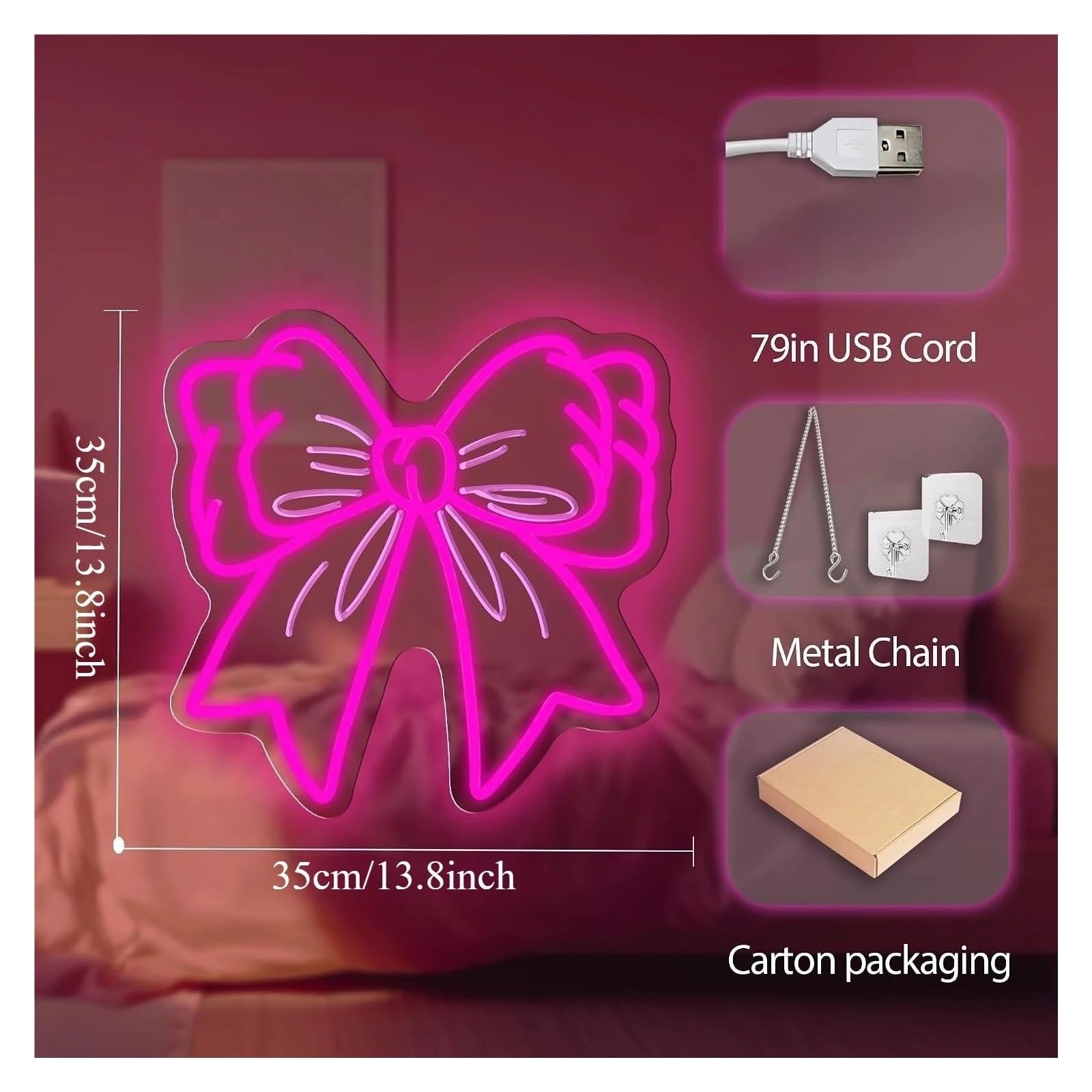 Insegna al Neon Insegna Al Neon A LED Con Fiocco