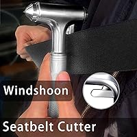 Vista 5 de Cortador de cinturón de seguridad para romper ventanas, herramienta de escape totalmente metálica ignífuga, herramienta de escape de cinturón