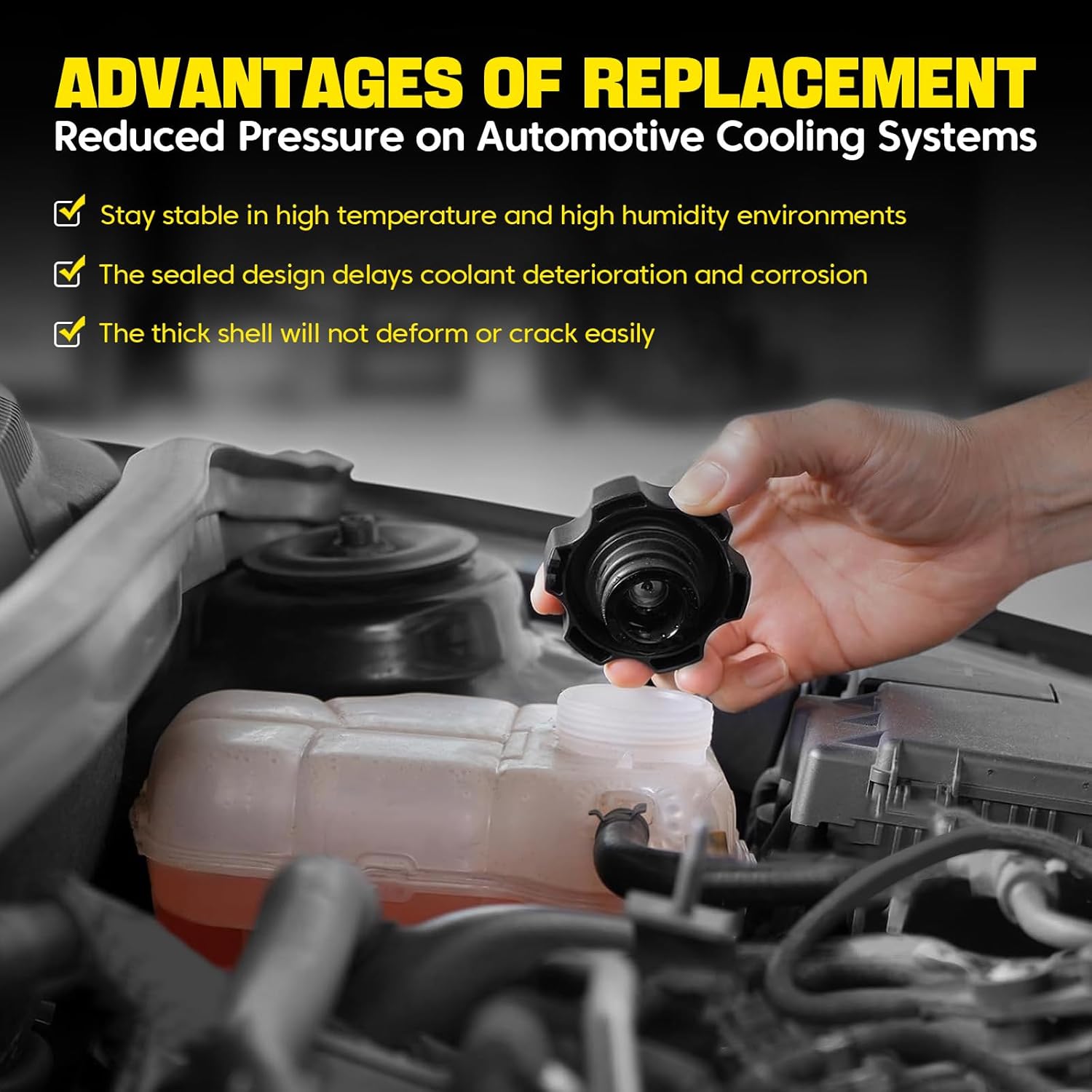 603-102 Coolant Overflow Recovery Tank with Cap & Sensor Compatible with Chevrolet Silverado & GMC Sierra 1500 2500 3500, Avalanche Suburban Tahoe, Yukon & Hummer, Cadillac Escalade Replace# 15203949