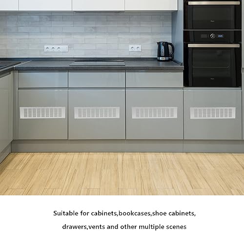 Miniatura 7 de 2 fundas para ventilación de aire, rejilla de ventilación de aleación de aluminio blanca rectangular, cubierta de rejilla de metal para armario,