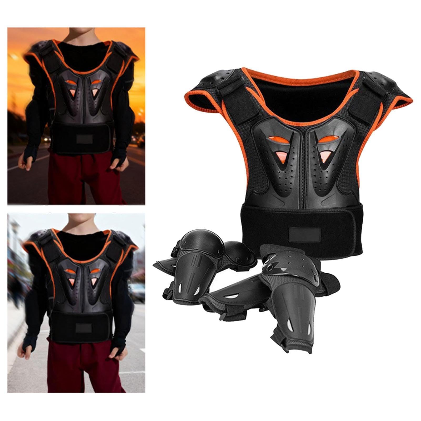 rockible Combinaison de Protection pour Enfants, Protection de la Poitrine, de la Colonne vertébrale, du Dos, des genouillères et des coudières pour Le