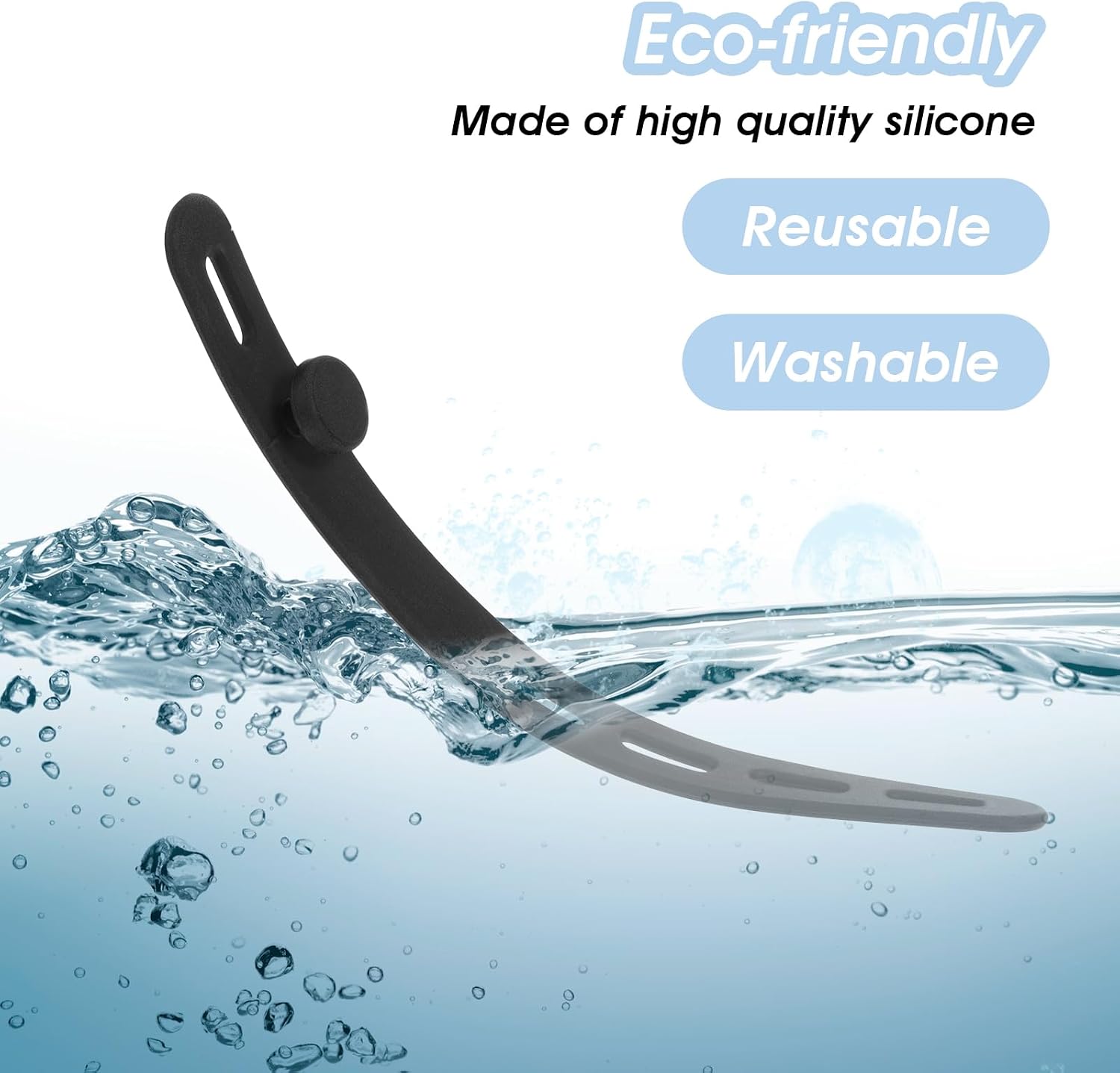Xinjoduz 10 PCS Silicone Cable Ties, Washable Charging Cord Organizer, Reusable Cable Ties with Lock Buckle, Charger Cable Strap, Elastic Adjustable Cord Keeper for Travel Essentials (13 cm, 5 Color)