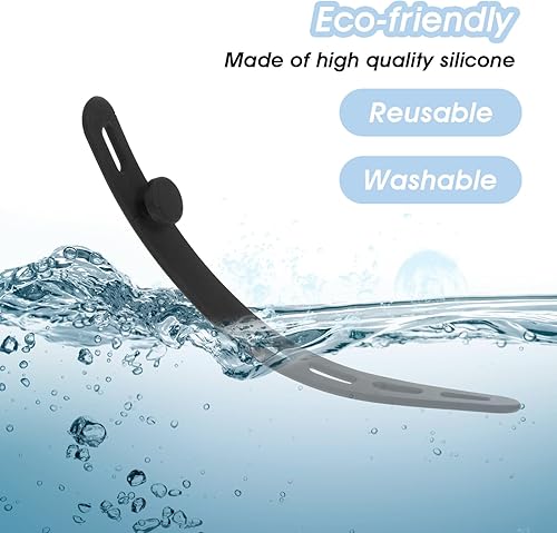 Miniatura 7 de 10 bridas de silicona para cables, organizador de cables de carga lavable, bridas reutilizables con hebilla de bloqueo, correa de cable de carga,