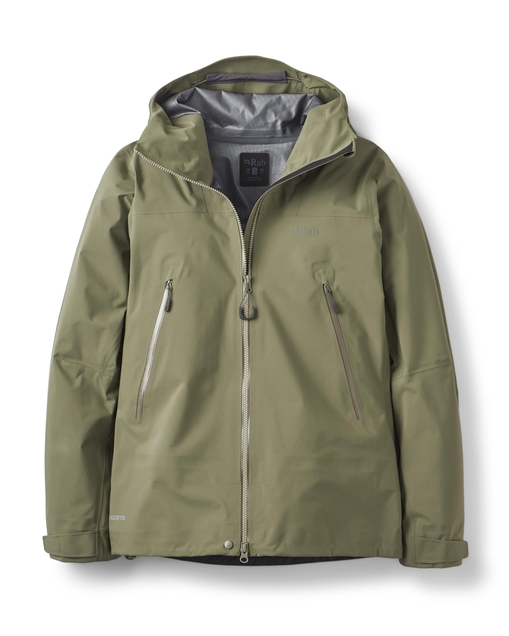 Rab Women's Light Khaki Kangri Gtx Jacket - Waterproof Breathable Gore-Tex Coat For Trekking, Climbing, & Mountaineering - Medium