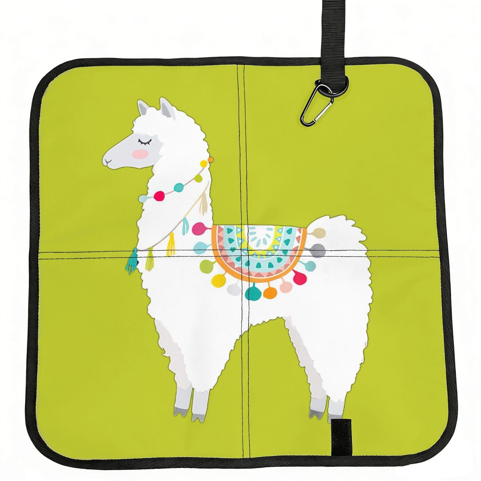 bghdfa Llama Print Outdoor Sitting Mat Waterproof Oxford Cloth Seat Cushion Folding Foam Camping Seat For Picnic
