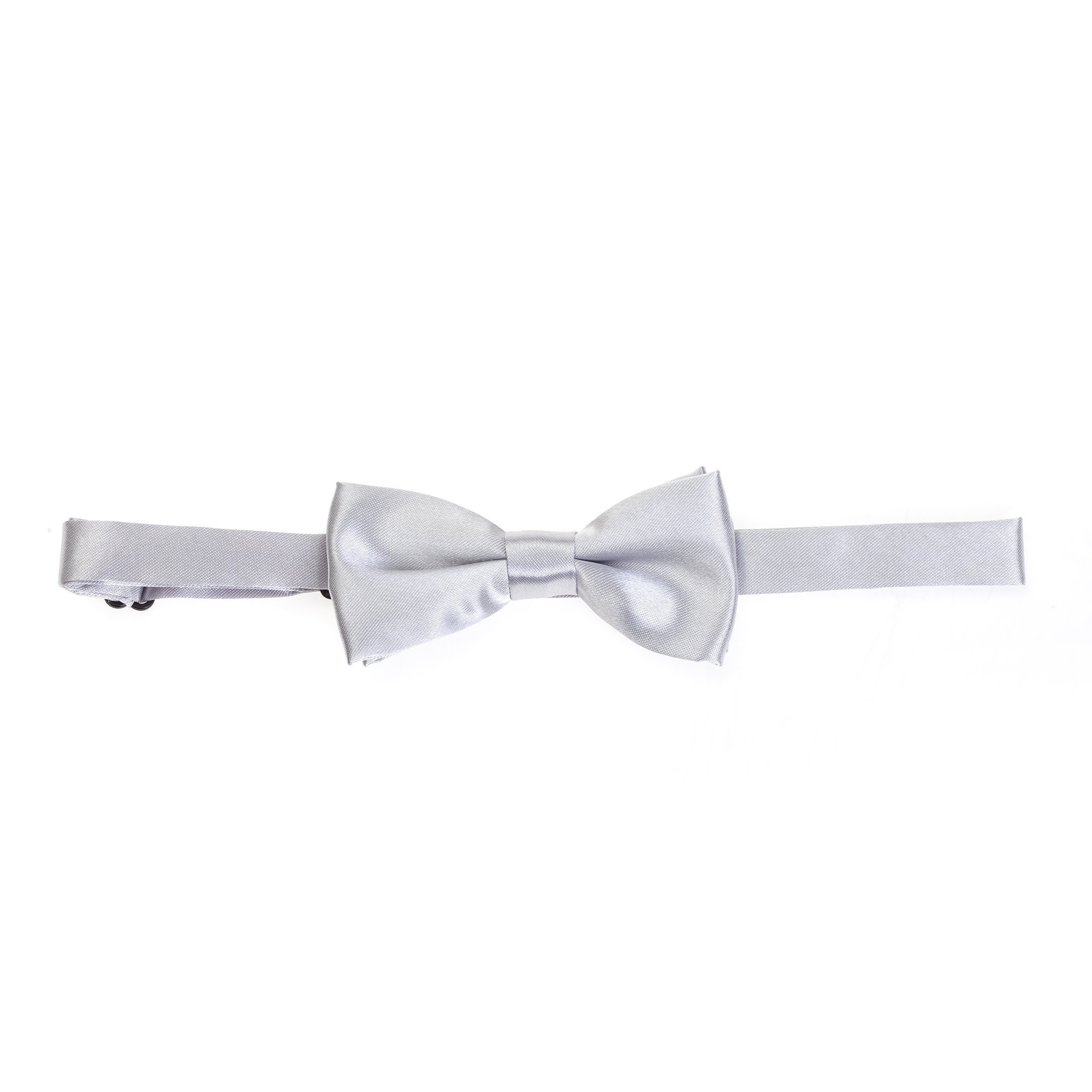 Robelli Boys Silver Kids/S Satin Clip-On Wedding Bow Tie (Silver)