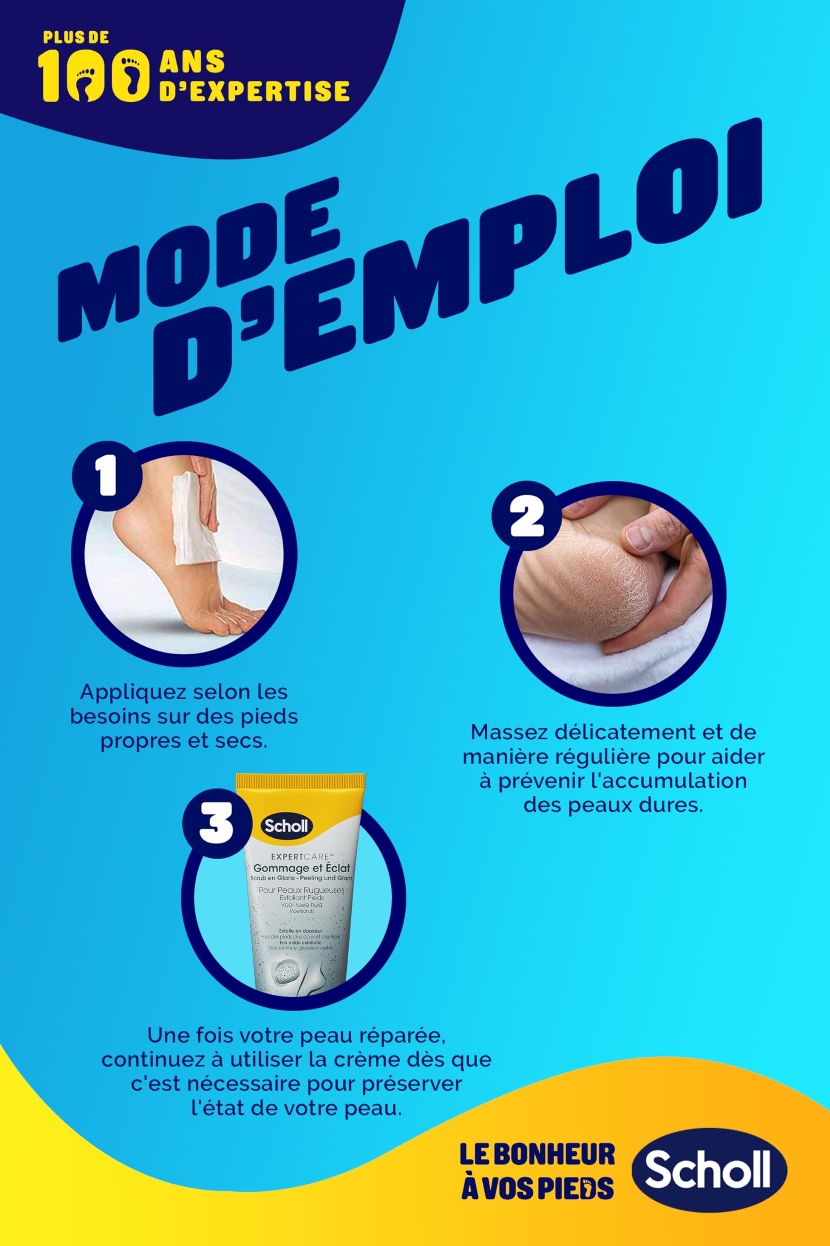 Scholl Krem do stóp Peeling i połysk dla skóry szorstkiej - Złuszczająca pielęgnacja suchych i szorstkich stóp na bazie pumeksu wulkanicznego - 75ml