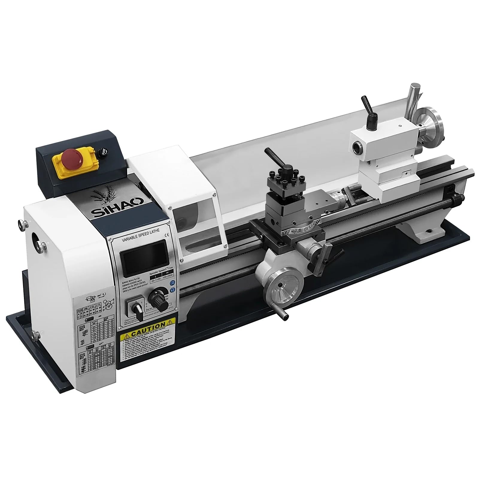 Tour à Métaux d'Établi 220x500mm Alimentation Automatique 2500 tr/min 1500 W Moteur Sans Balais, avec Accessoires, Tour à Métaux pour Usinage Traitement Pièces de Précision