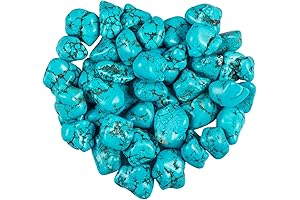 Rockcloud Green Howlite Turquoise Tumbled Stones for Energy Healing