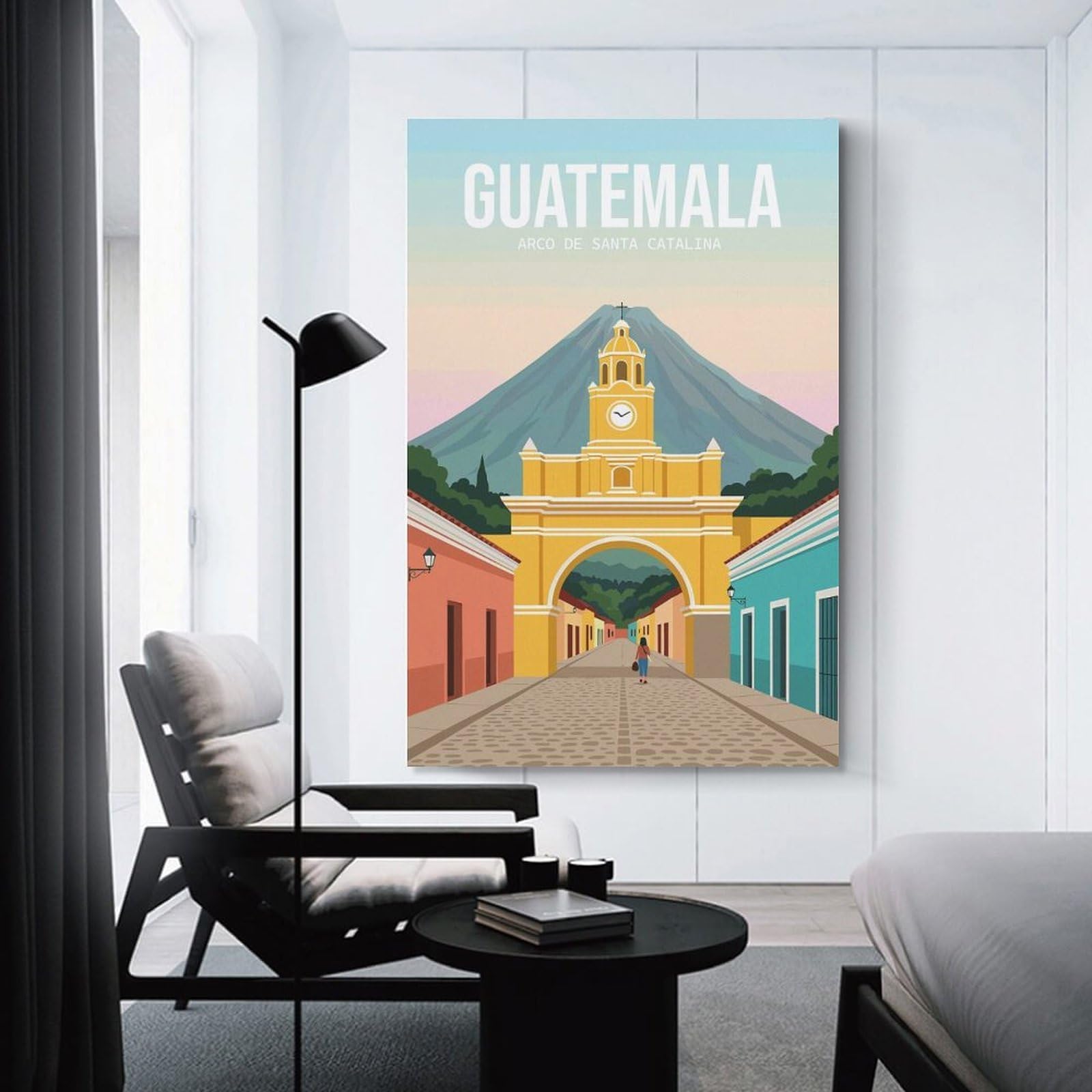 Junmoney Unframe-Style-22-1 Guatemala Arco De Santa Catalina Canvas Wall Decor, 20X30inch(50X75cm), For Wall Displays, Bedrooms Or Room Updates, Wall Decor Suited To Curated Displays