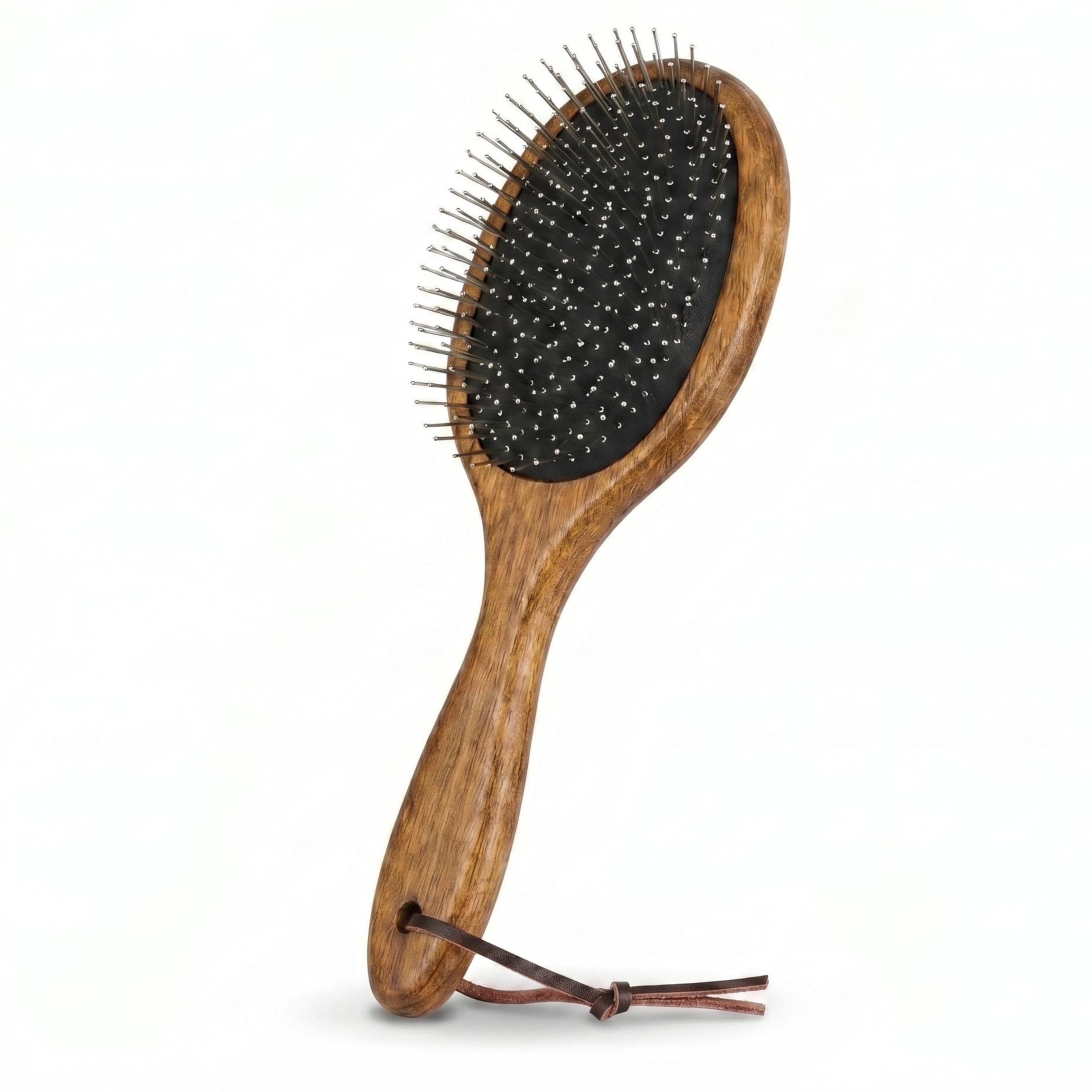 Brosse crinière & peigne queue Equimour – brosse cheval en bois & métal – ergonomique pour démêler, lisser & soigner crinière et queue – idéale pour le toilettage & l’entretien du pelage