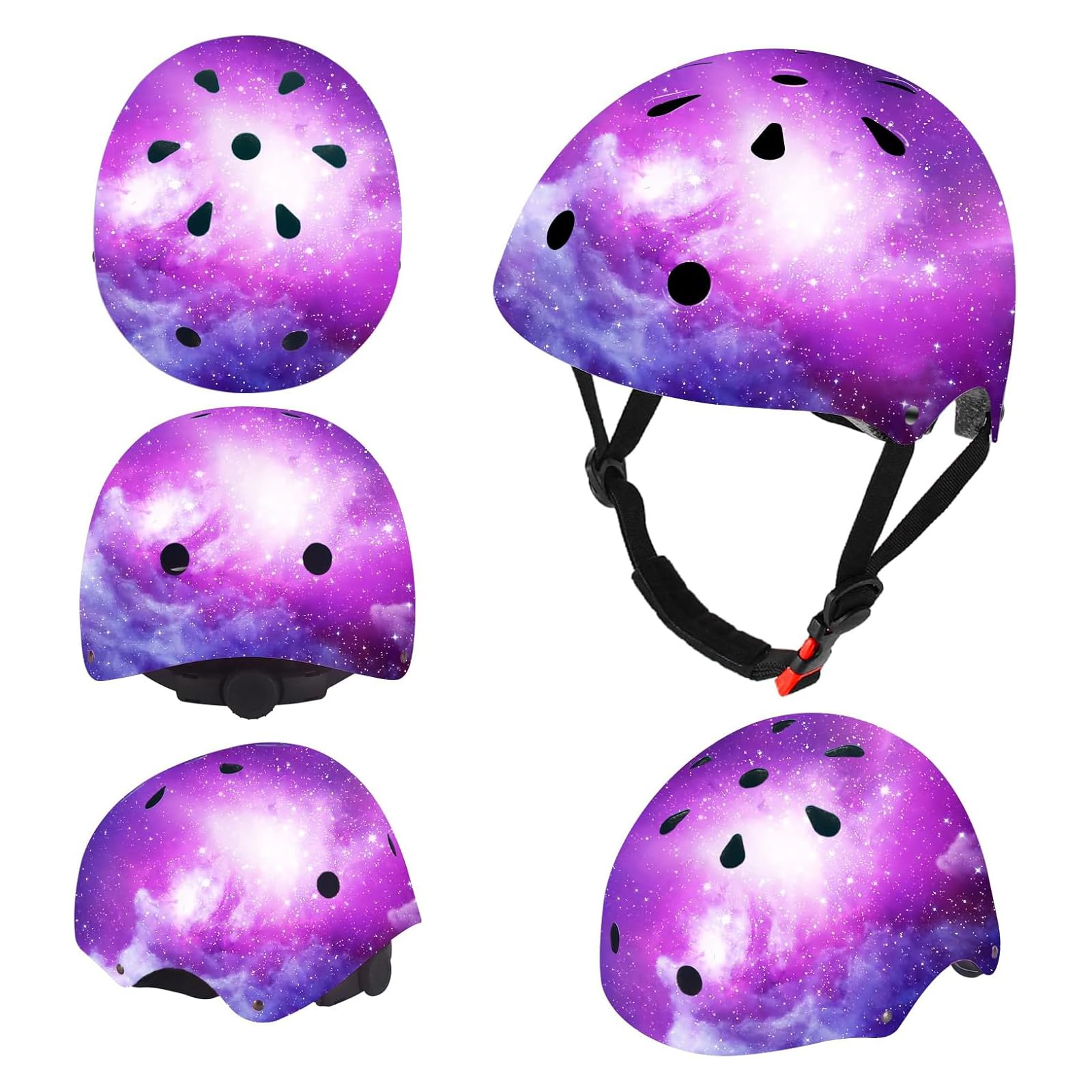 Casque de vélo réglable pour enfant avec genouillères, coudières, protection du poignet - Casque pour enfant de 3 à 5 à 8 à 14 ans - Idéal pour le patinage, le vélo, le skateboard - Pour garçons et