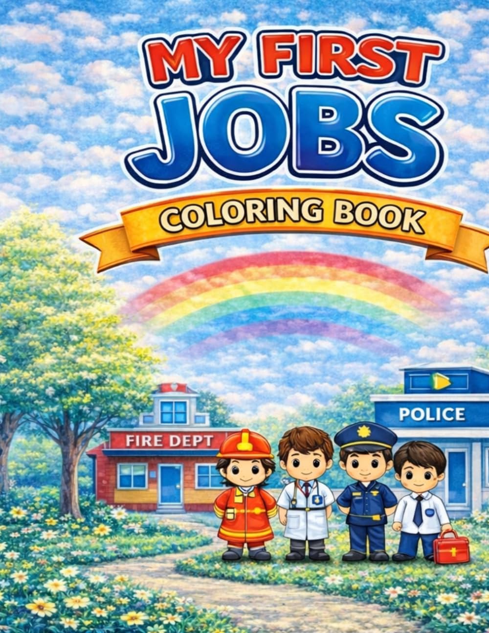 My First Jobs Coloring Book: Fun Coloring & Learning Book for Kids in 5 Languages