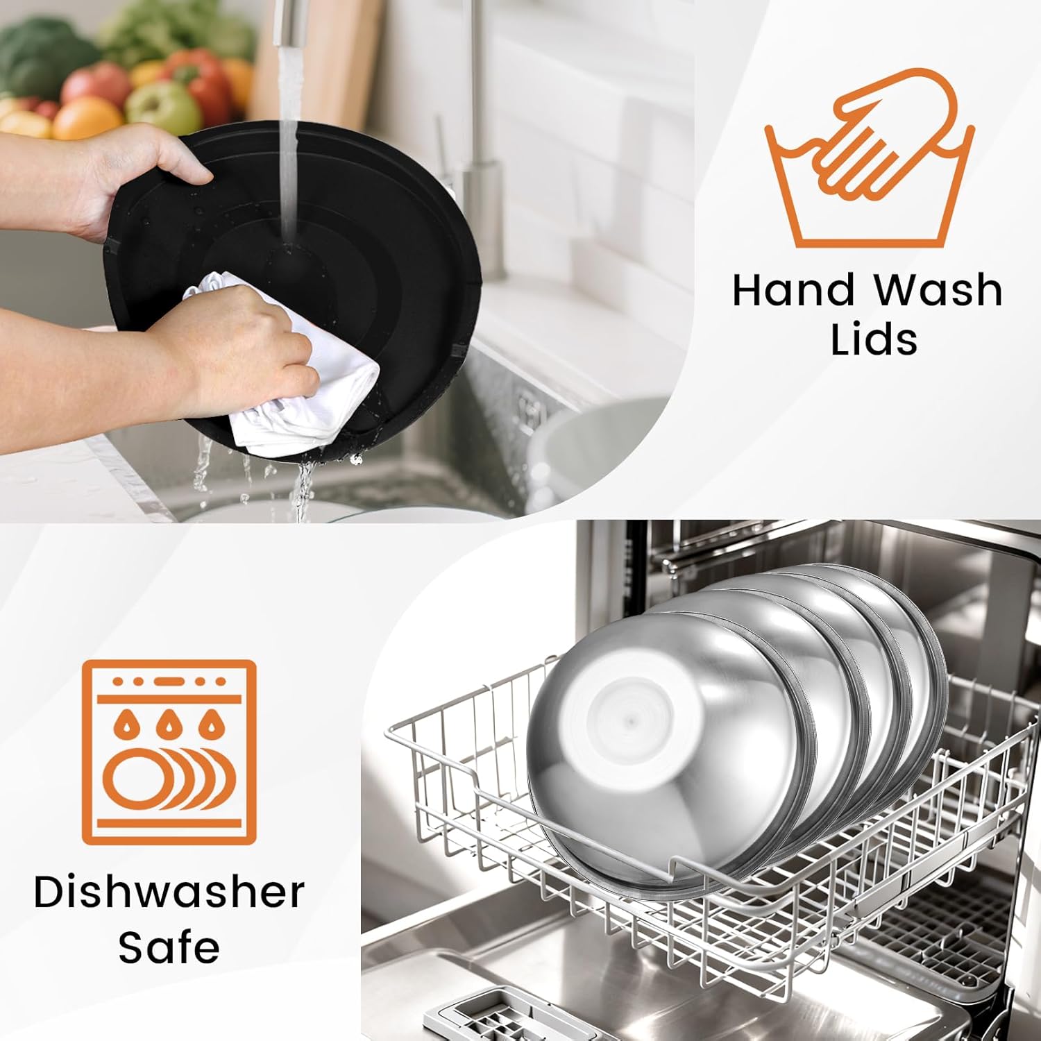 BEWOS 21 Pcs Mixing Bowls with Lids - 7 Stainless Steel Bowls, 3 Graters, 11 Practical Kitchen Accessories, Dishwasher Safe, Ideal for Baking, Meal Prep & On-the-Go, Easy to Store