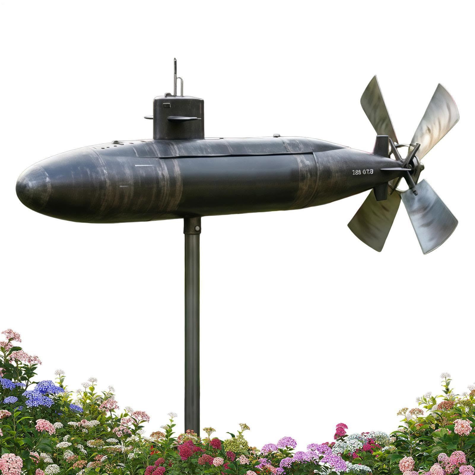 Carillons éoliens en métal décor de pieux au sol hélice rotative sculpture dynamique sous-marine