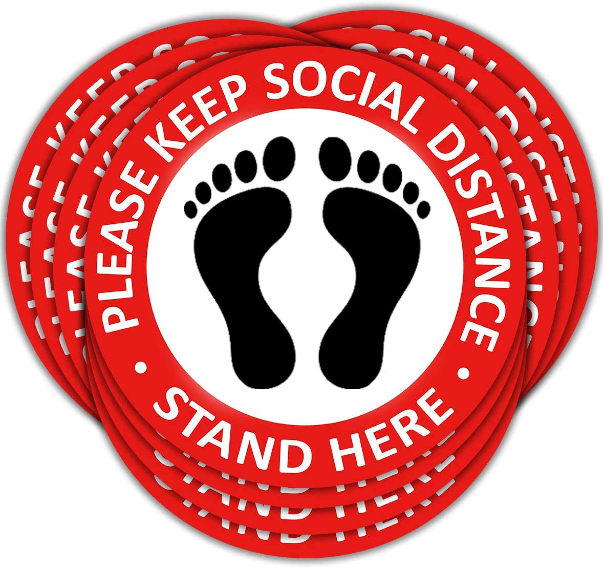 Social Distancing Floor Decals10 Pack, 12'' Diameter Social