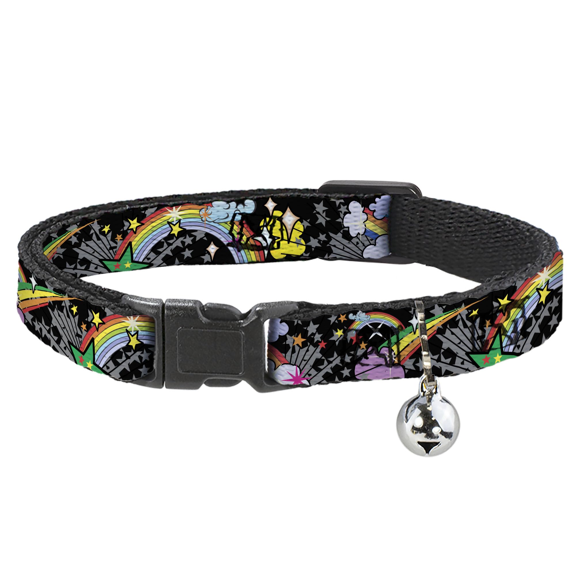 Collar para gato Buckle-Down BAC-W31802-NM mediano con diseño arcoíris de 20 a 30 cm