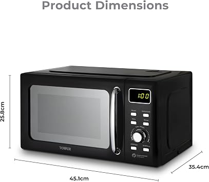 Tower 20L Digital Microwave, 800W, Black