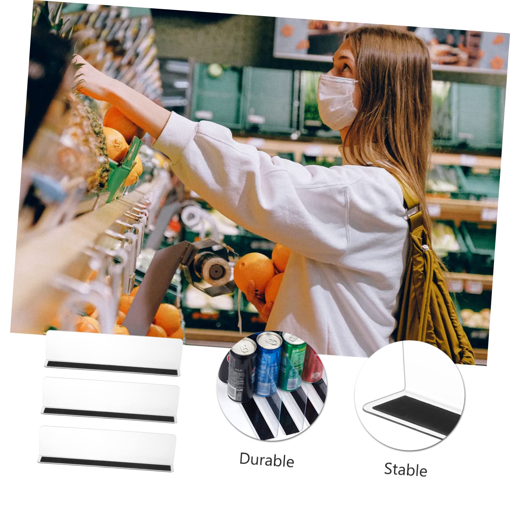 Cabilock 50 Pcs Divisor De Productos Básicos Divisores Magnéticos De Plástico para Estantes. Divisor Lateral Magnético Monedero Claro Toalla Tablero De Clasificacion De Polivinilo