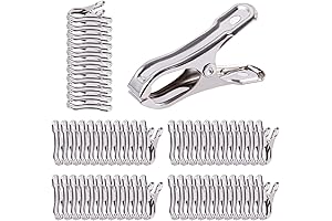 GREENHOUSE FILM CLIPS, 1IN LARGE, OPEN STAINLESS STEEL, 55PCS